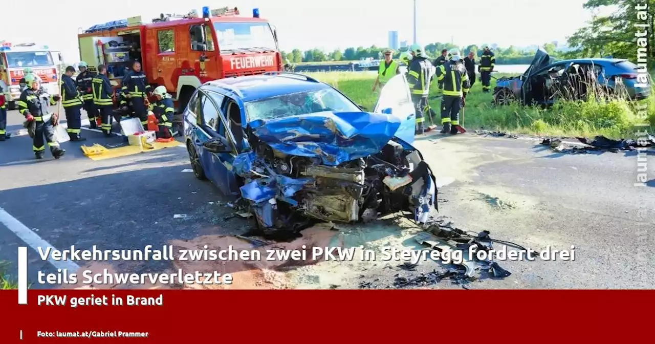 Verkehrsunfall zwischen zwei PKW in Steyregg fordert drei teils Schwerverletzte | laumat|at