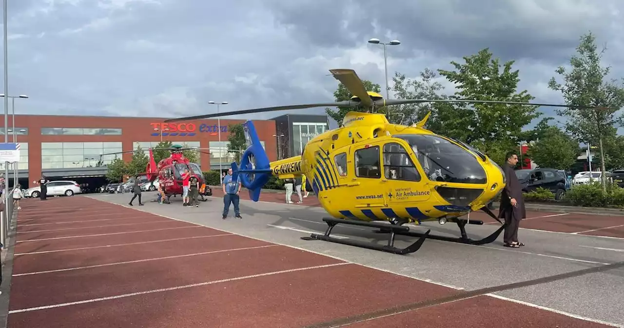 Two Air Ambulances Land In Tesco Car Park Amid Reports Of Motorbike