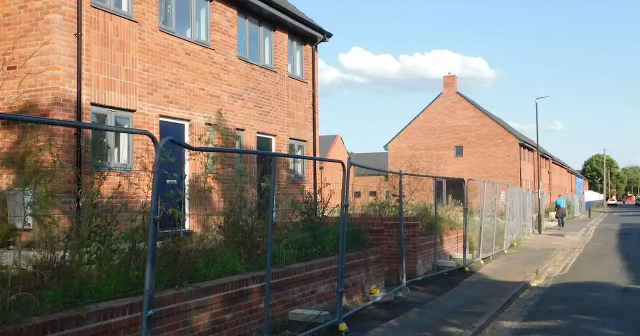 Look around at housing estate where work has completely stopped