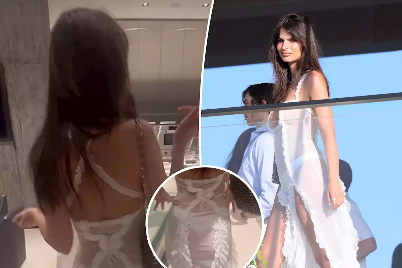 Single Emily Ratajkowski twerks through Michael Rubin’s starry party in see-through dress