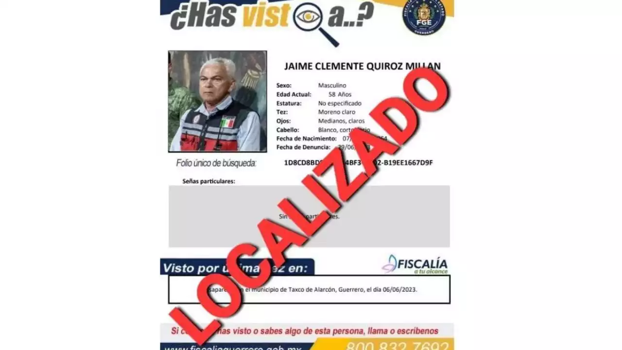 Hallan golpeado y enfermo al director de Protección Civil de Taxco desaparecido hace un mes