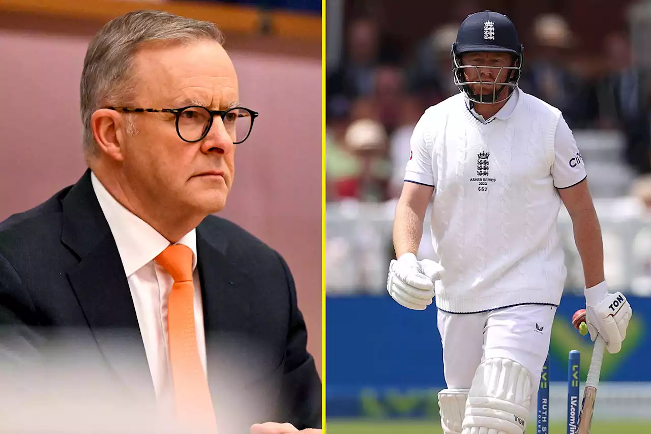 Australian prime minister mocks England and Rishi Sunak over reaction Jonny Bairstow dismissal