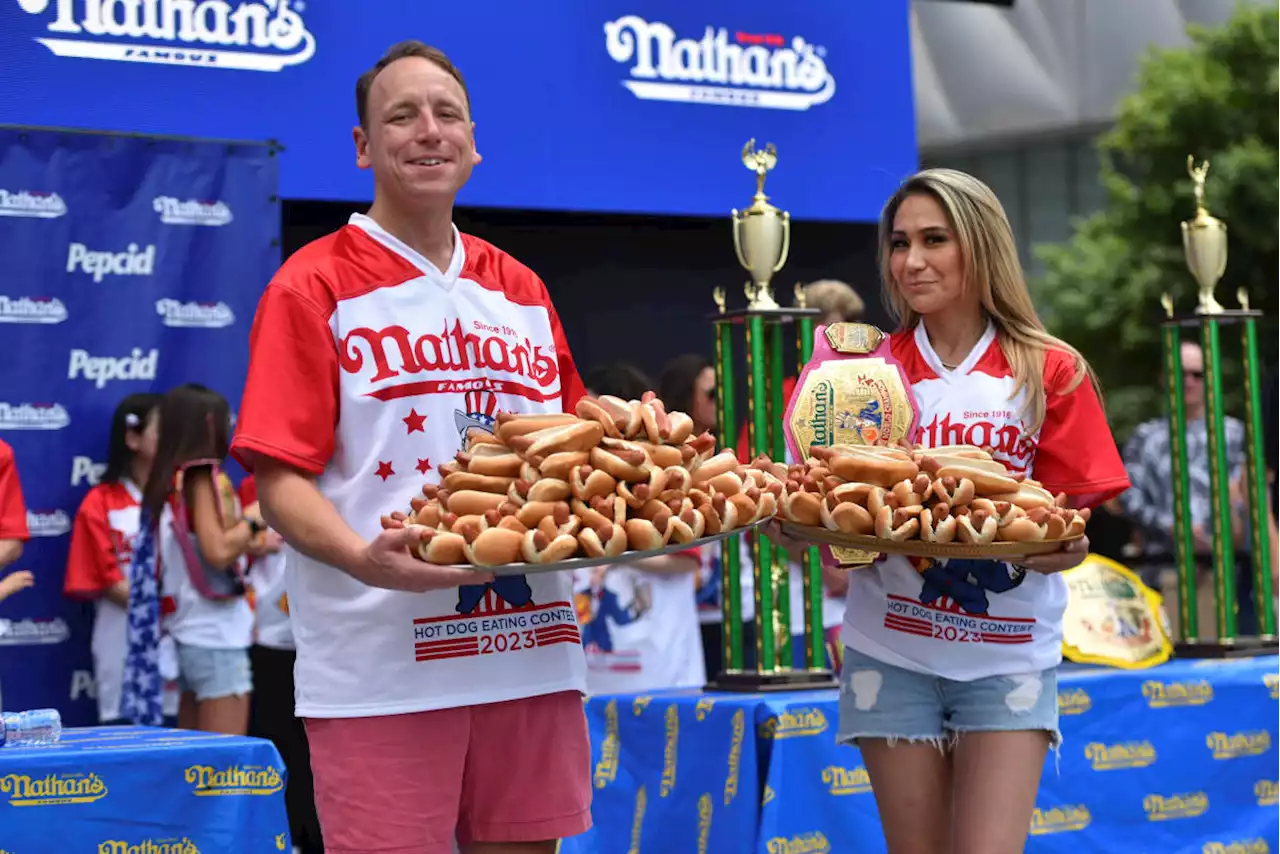 Joey Chestnut wins 16th Nathan’s Famous Hot Dog Eating Contest after 2-hour weather delay