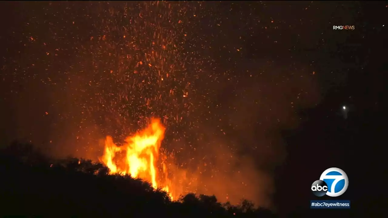 8-acre brush fire prompts evacuation warning in Beaumont area of Riverside County