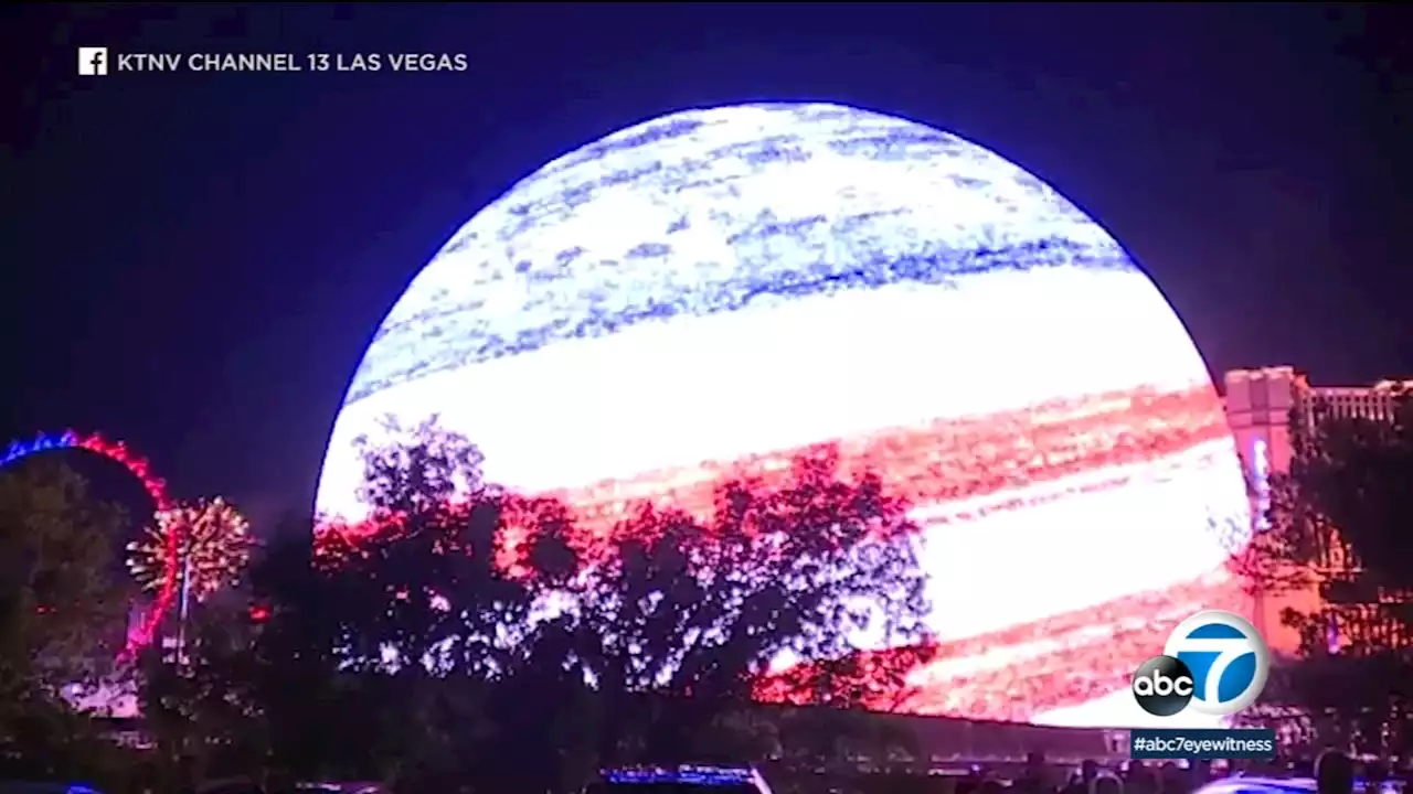 MSG Sphere in Las Vegas shows off incredible exterior display for 4th of July in preview