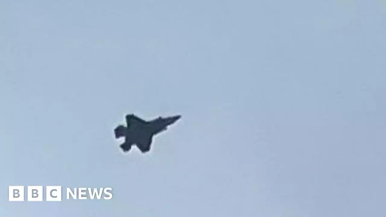 Two fighter jets fly over Leeds city centre