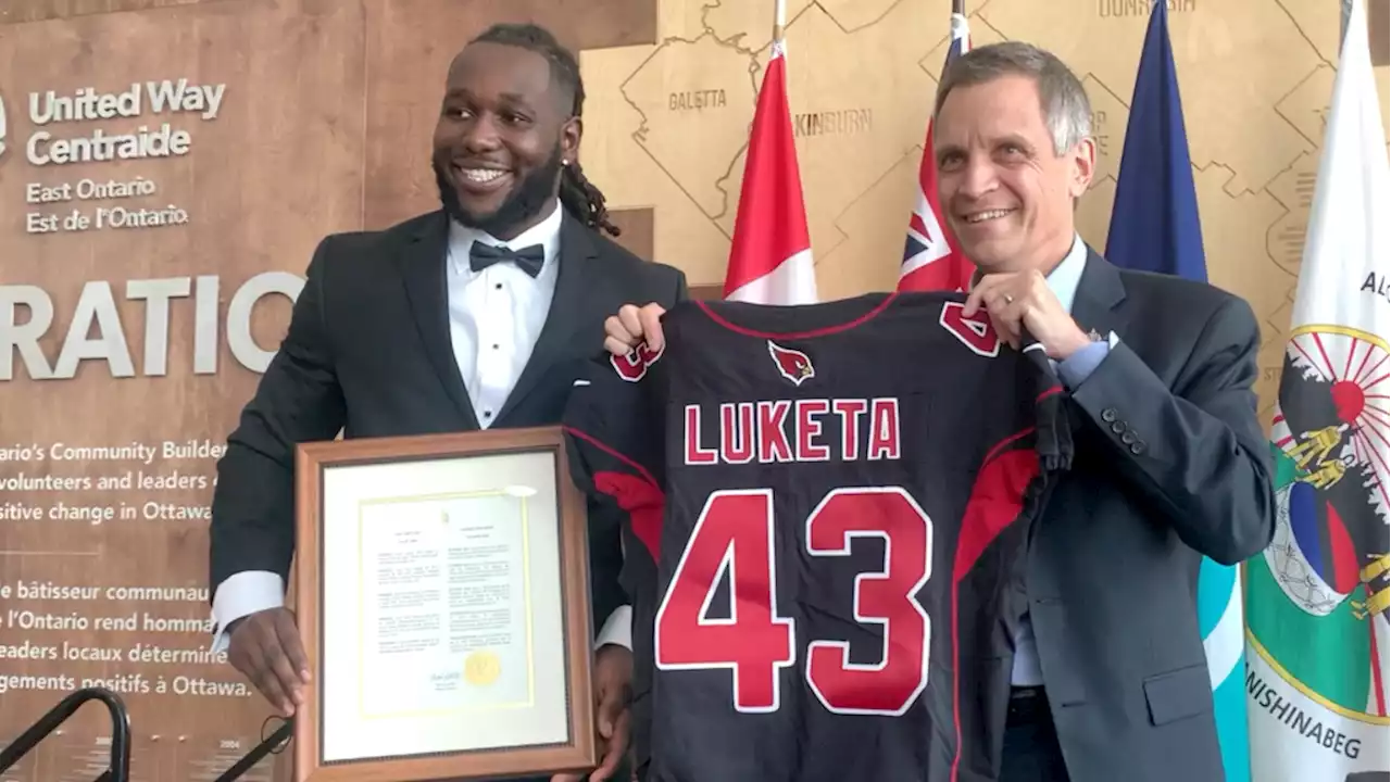 A hero's welcome home in Ottawa for NFL star Jesse Luketa