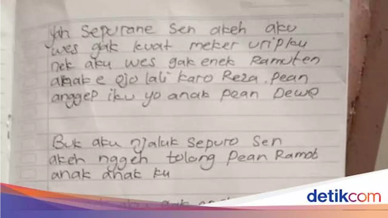 Berikut Isi Surat Wasiat Menyayat Hati Ibu Jombang yang Gantung Diri