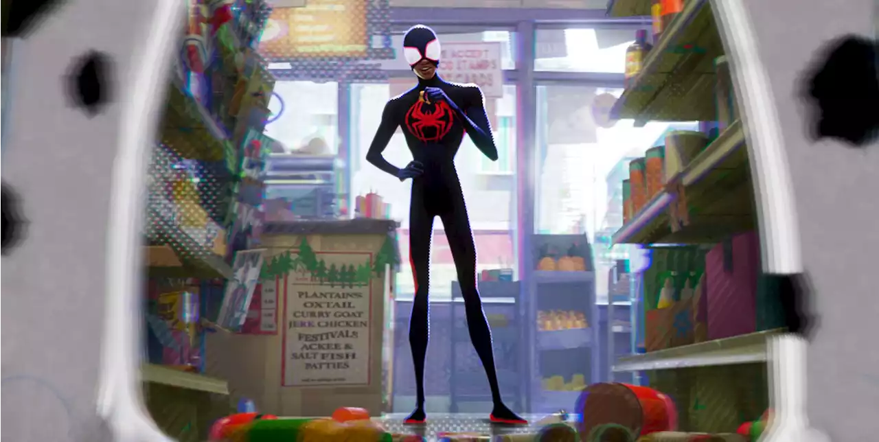 Across the Spider-Verse cut a Spider-Man being held by human hand