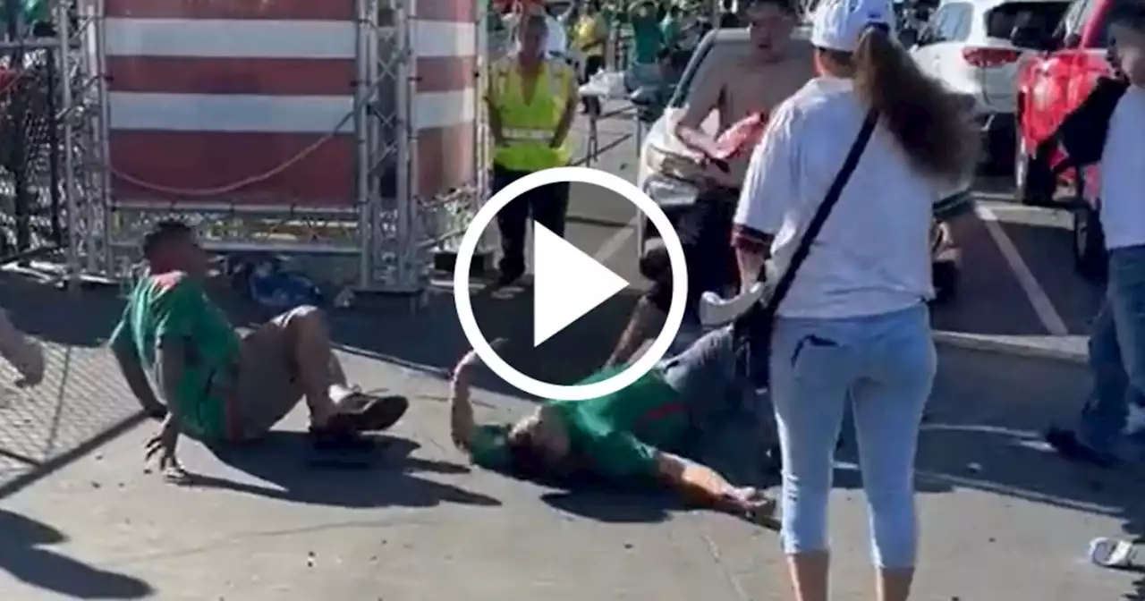 VIDEO: Terrible nocaut en otra pelea entre aficionados previo al México vs Qatar