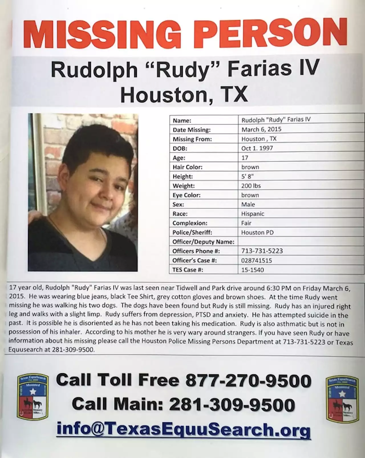 Rudy Farias, mother meet with police to discuss details of his 8-year disappearance