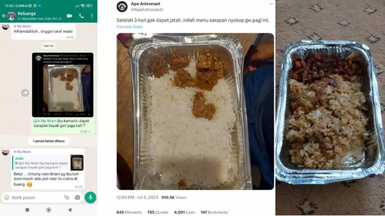 Murka Melihat Makanan Jemaah Haji Indonesia Hanya Nasi dan Tempe Orek, Warganet Gaungkan Sumpah Serapah