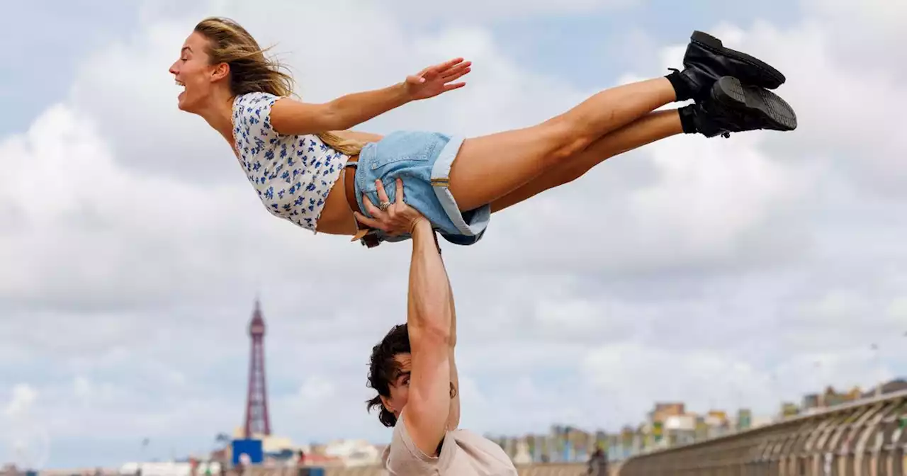 Iconic Dirty Dancing lift recreated on breezy Blackpool Beach