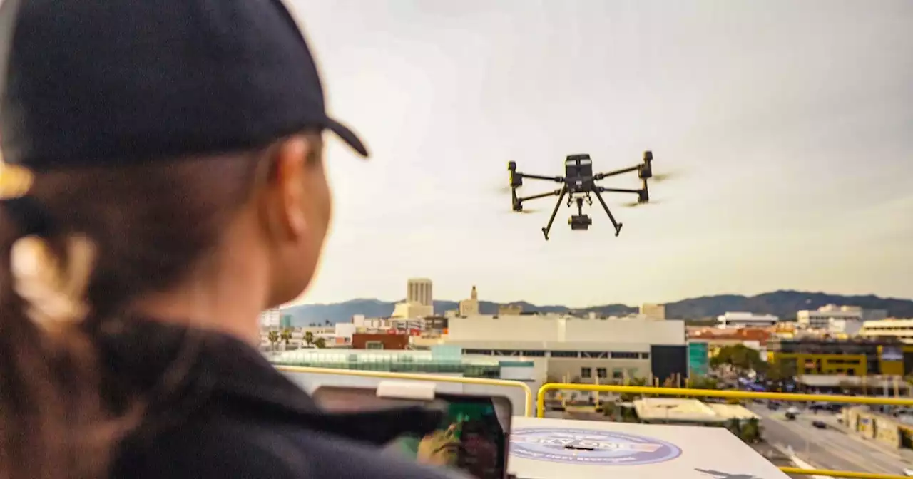 In this beach town, sometimes the first cop on the scene is a drone