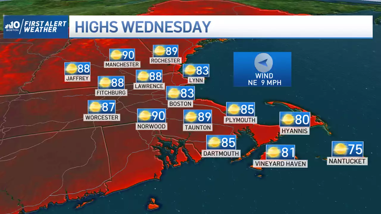 Hot and humid Wednesday in New England