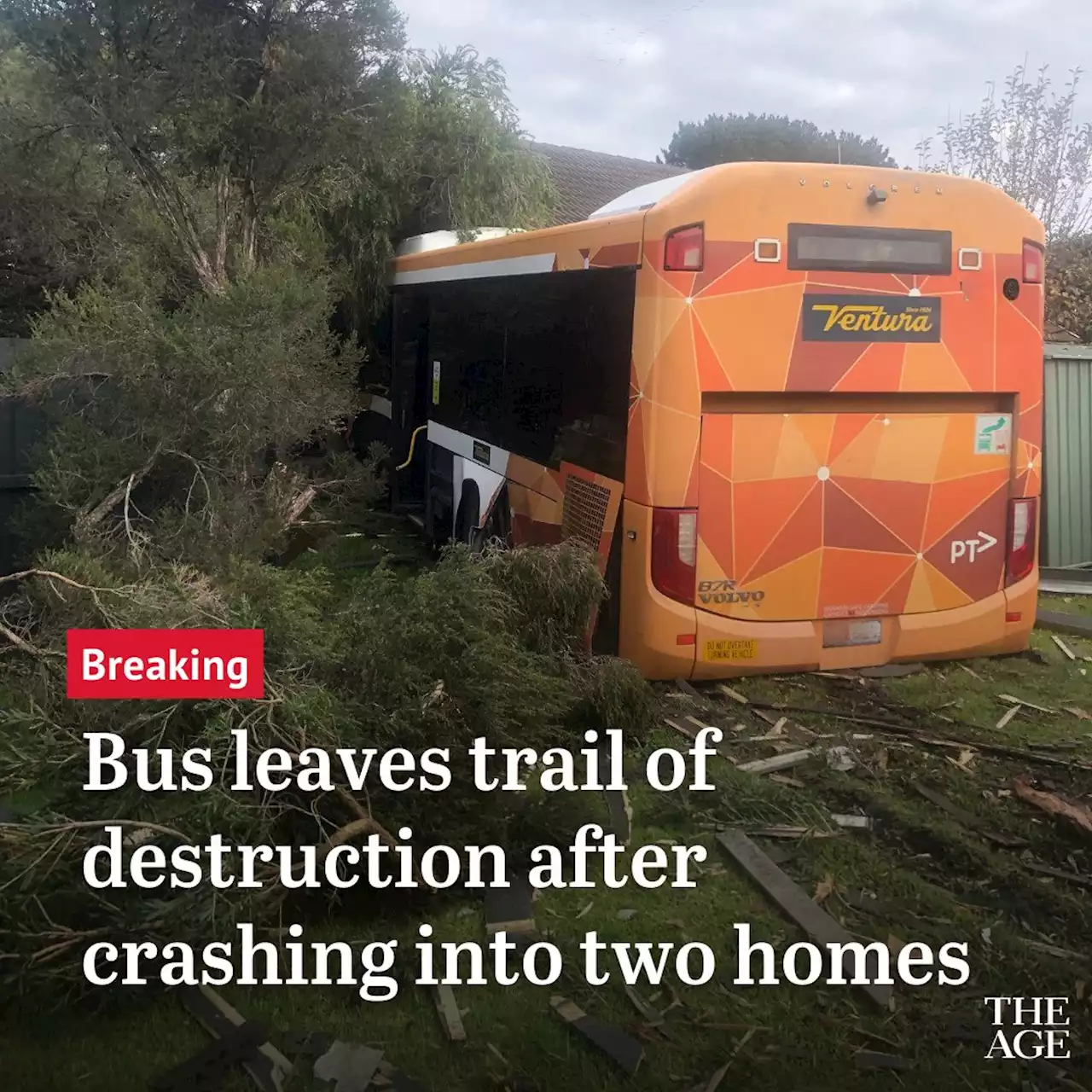 Bus smashes into two homes on Mornington Peninsula