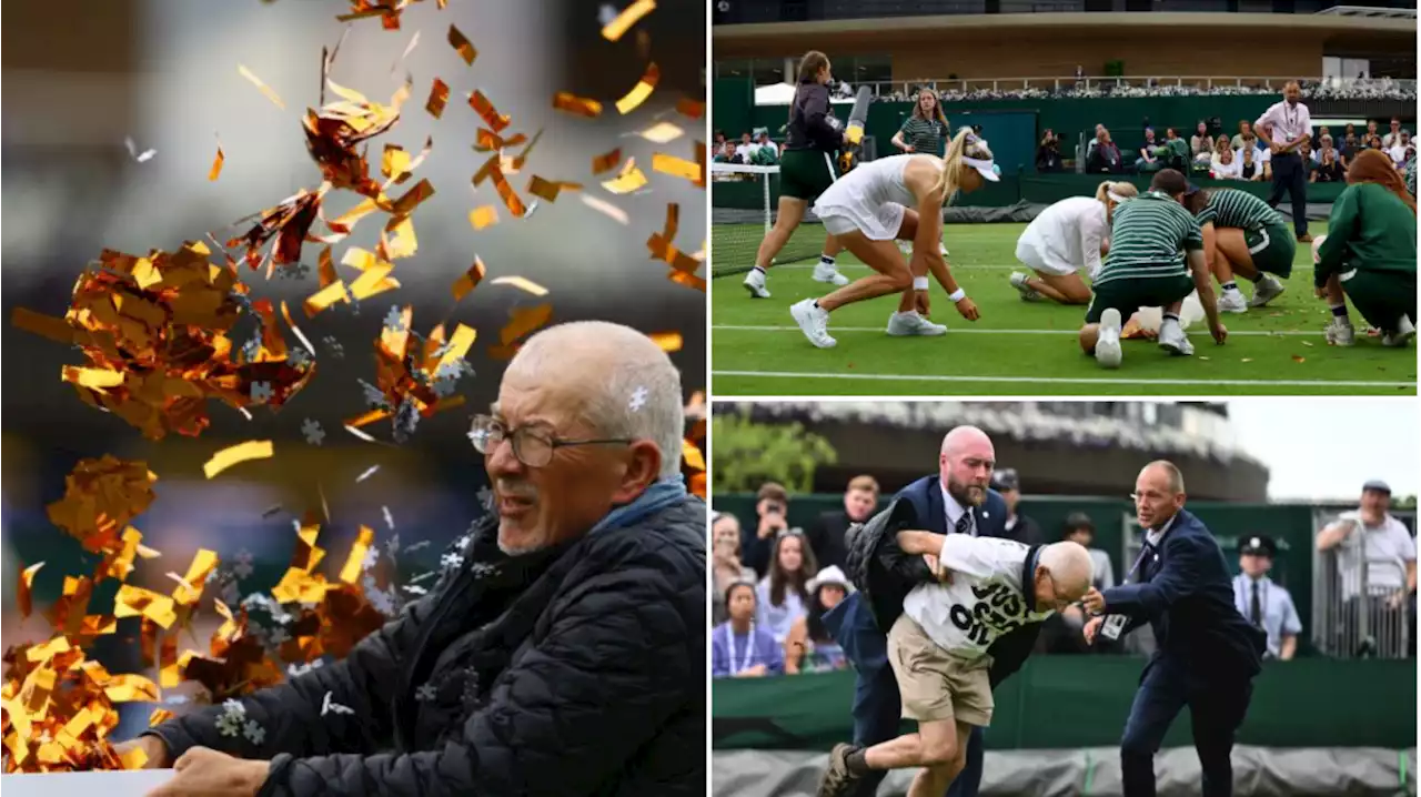 Just Stop Oil disrupt same Wimbledon court with more orange confetti during Boulter’s match