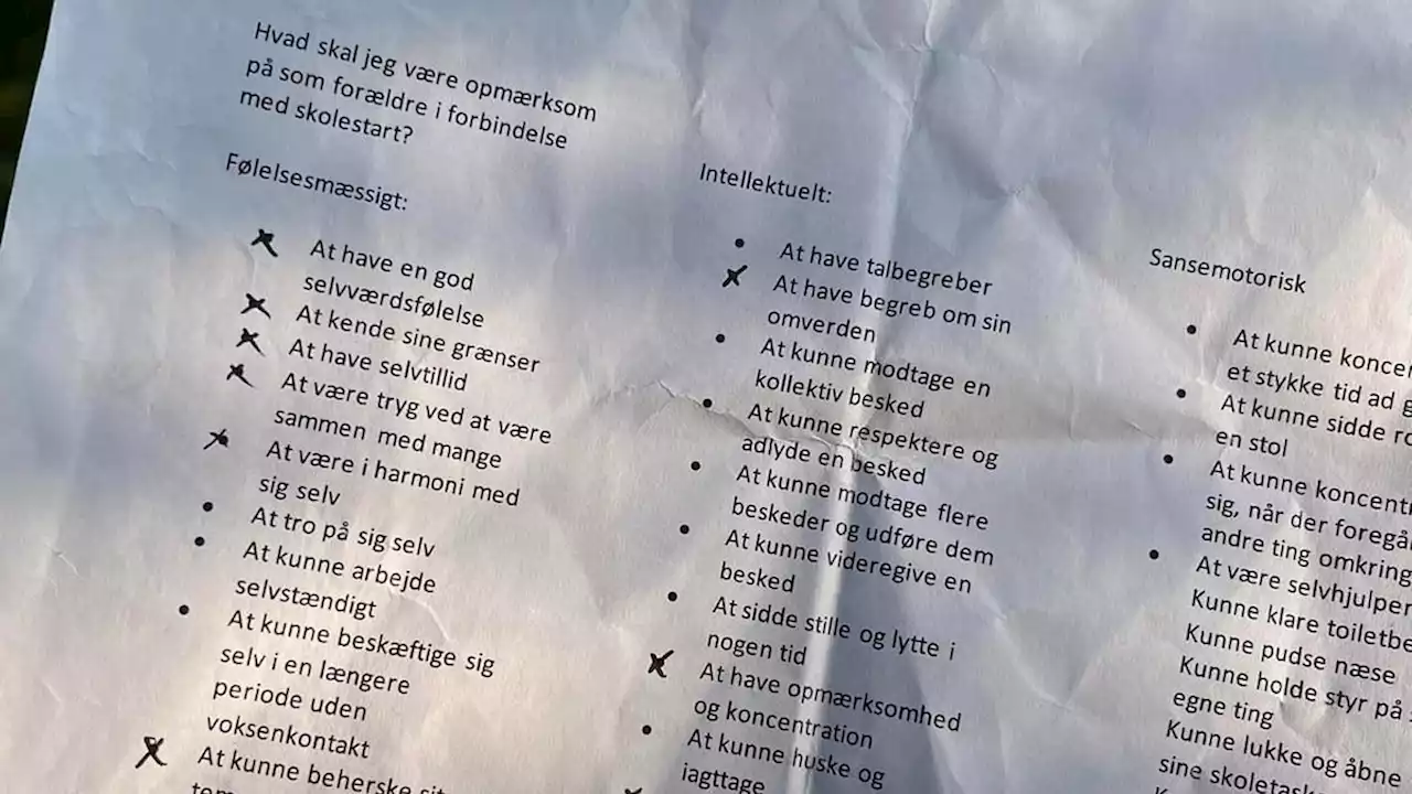 Mor fik liste med 53 punkter inden datters skolestart: - Jeg tabte pusten