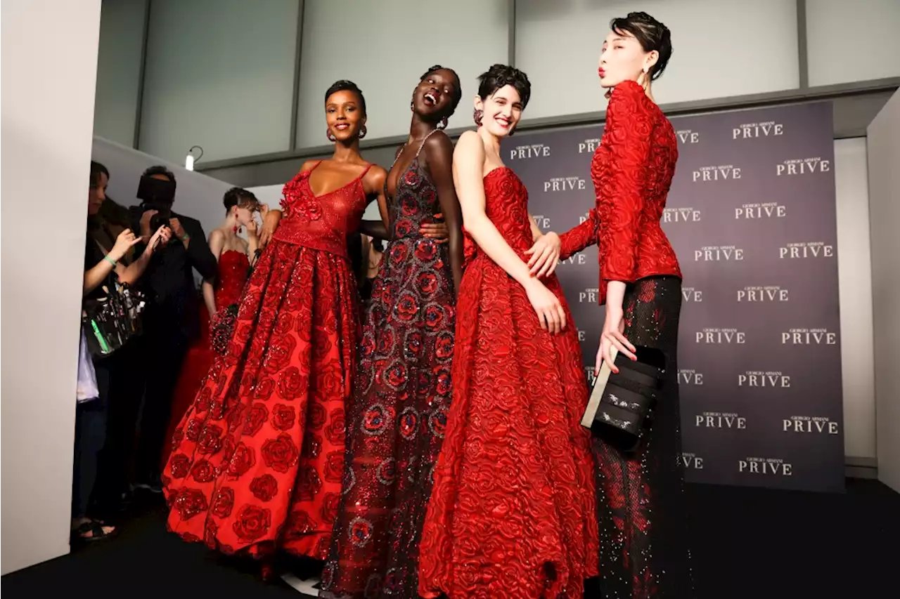 Backstage at Armani Privé Couture Fall 2023