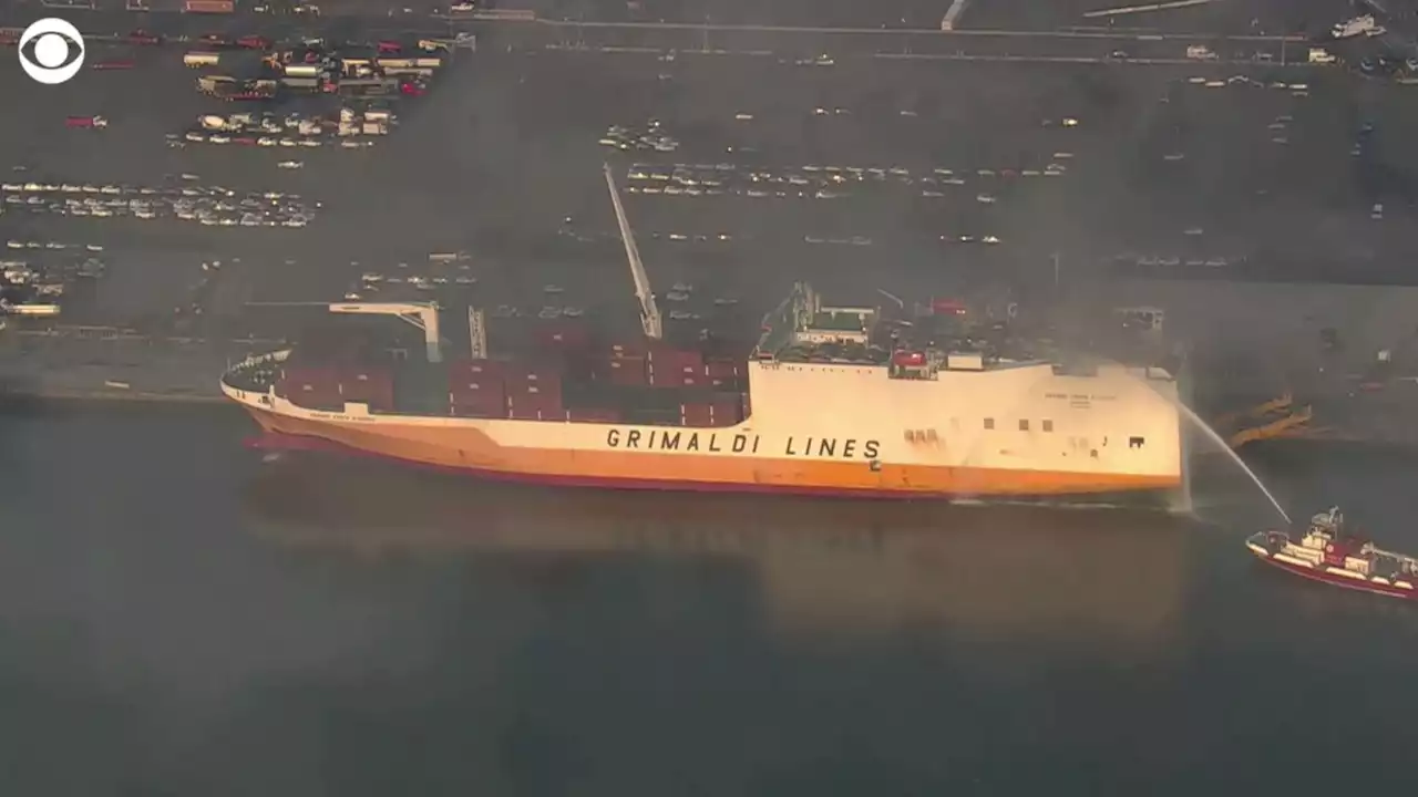 Cargo ship fire kills 2 firefighters at Port Newark