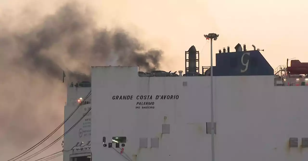 2 firefighters confirmed dead after fire aboard cargo ship in Port Newark