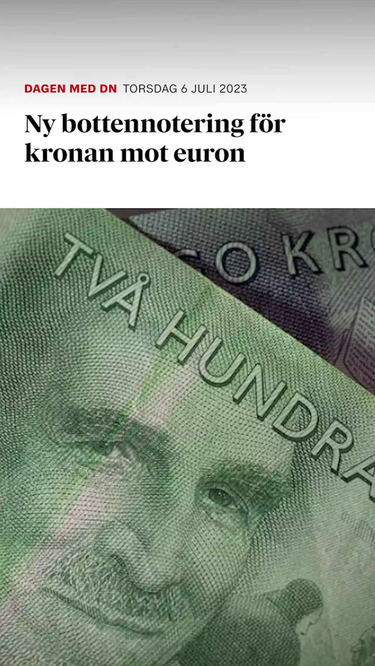 Därför är kronan rekordsvag mot euron