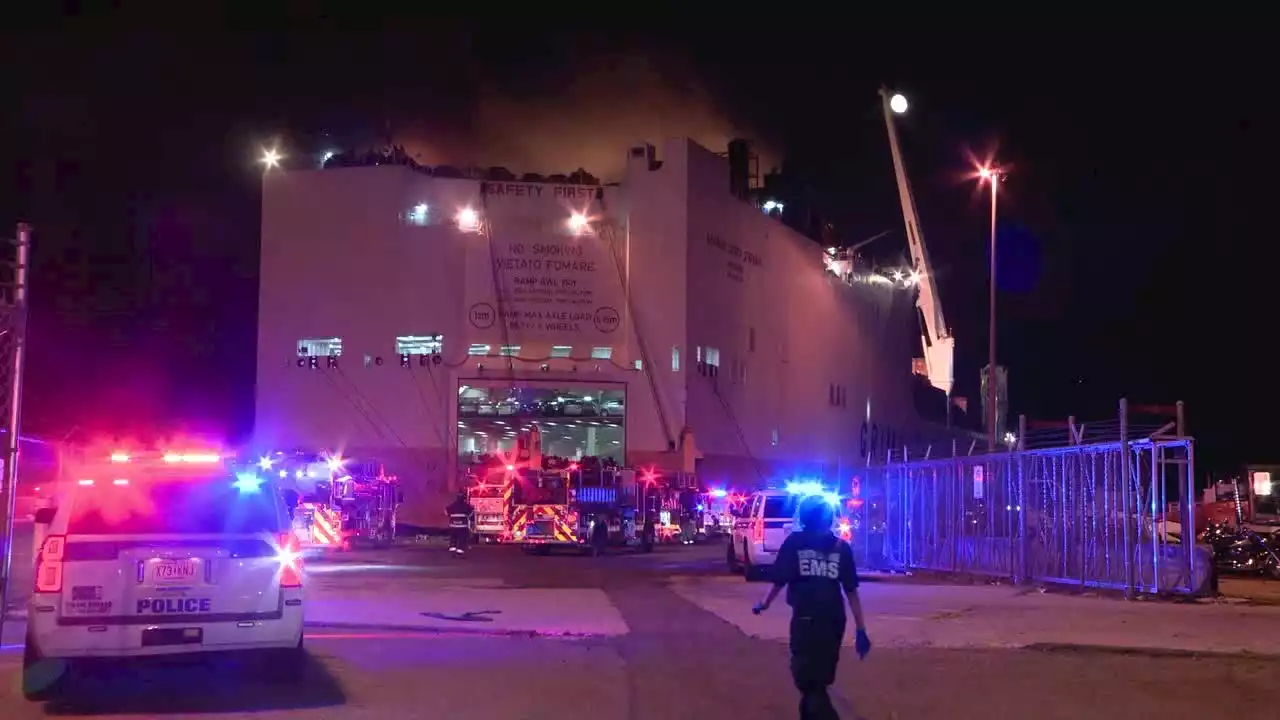 2 Newark firefighters killed while battling cargo ship fire