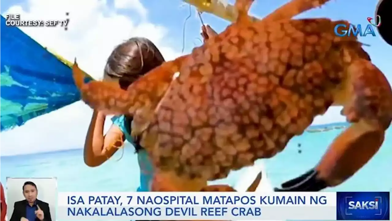 1 dead, 7 hospitalized in Zamboanga del Norte after eating poisonous crab