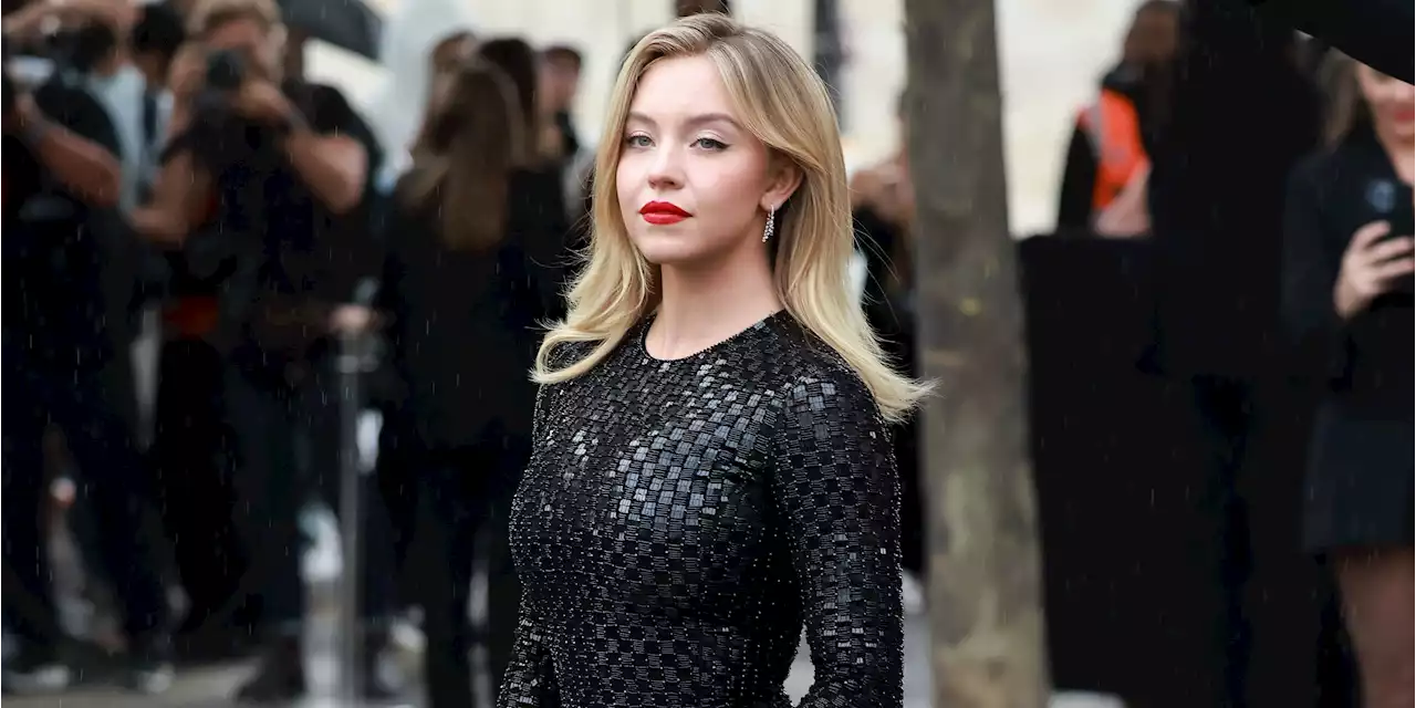 Sydney Sweeney Takes Paris in a Shimmering Black Gown Straight Off the Runway