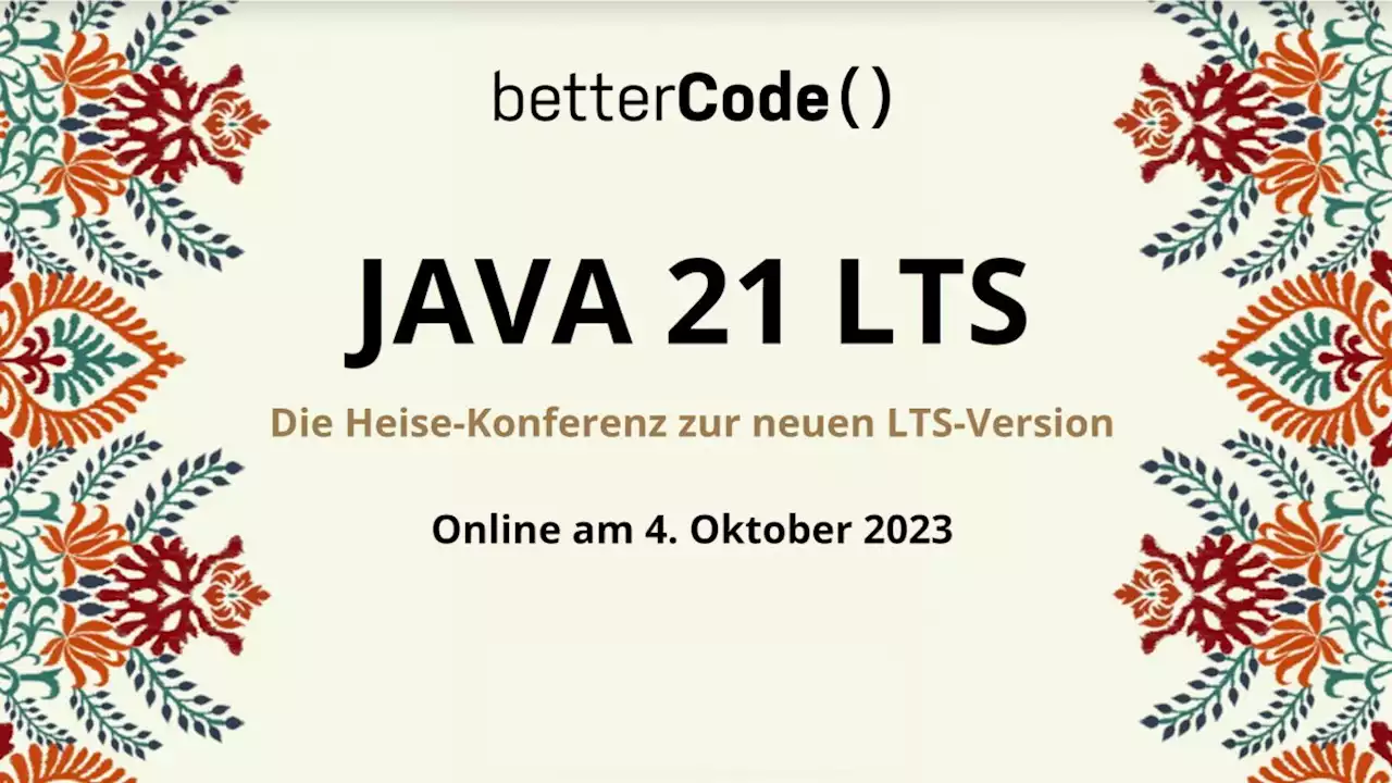 betterCode() Java 21 LTS: Online-Konferenz zum neuen Java-Release