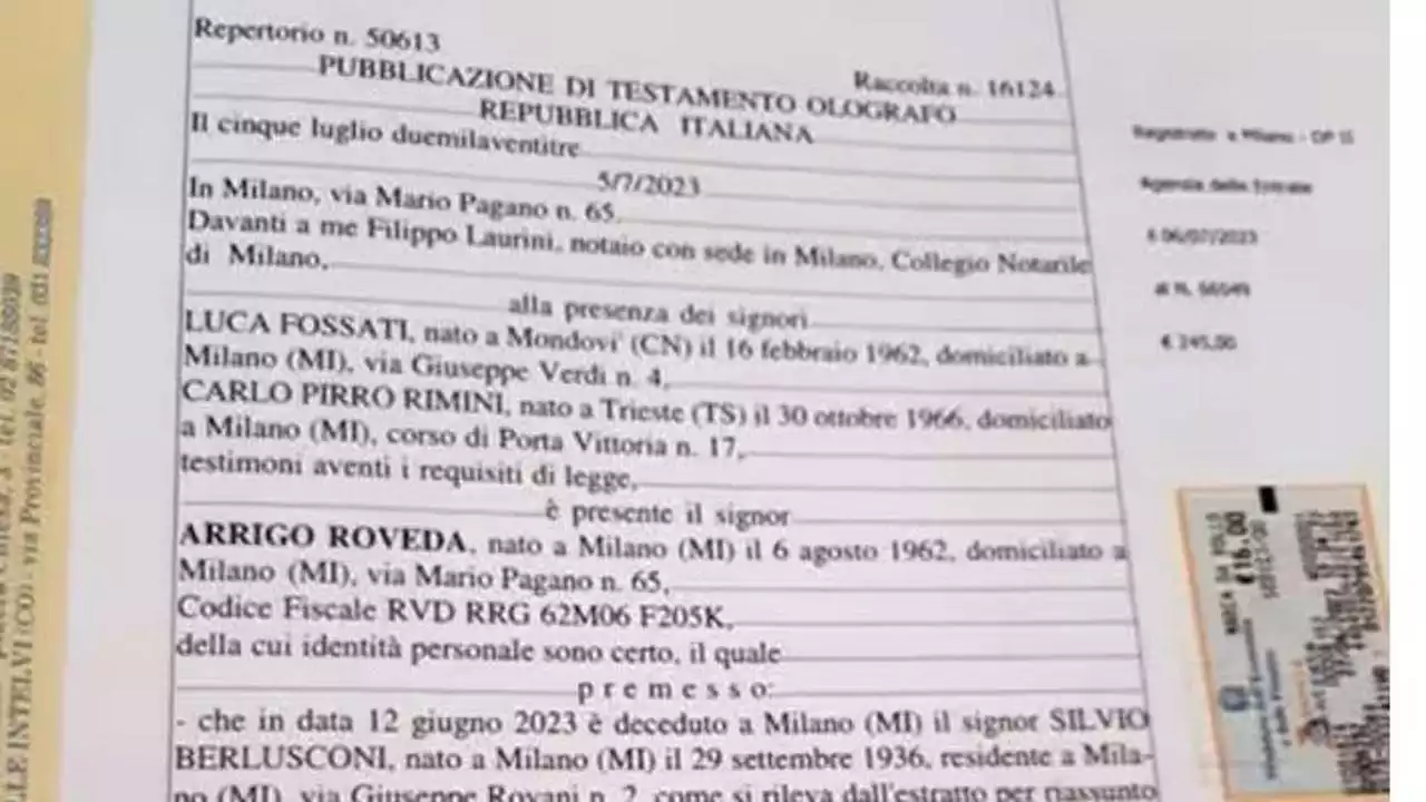 Ecco tutti i numeri del testamento di Silvio Berlusconi - La Stampa