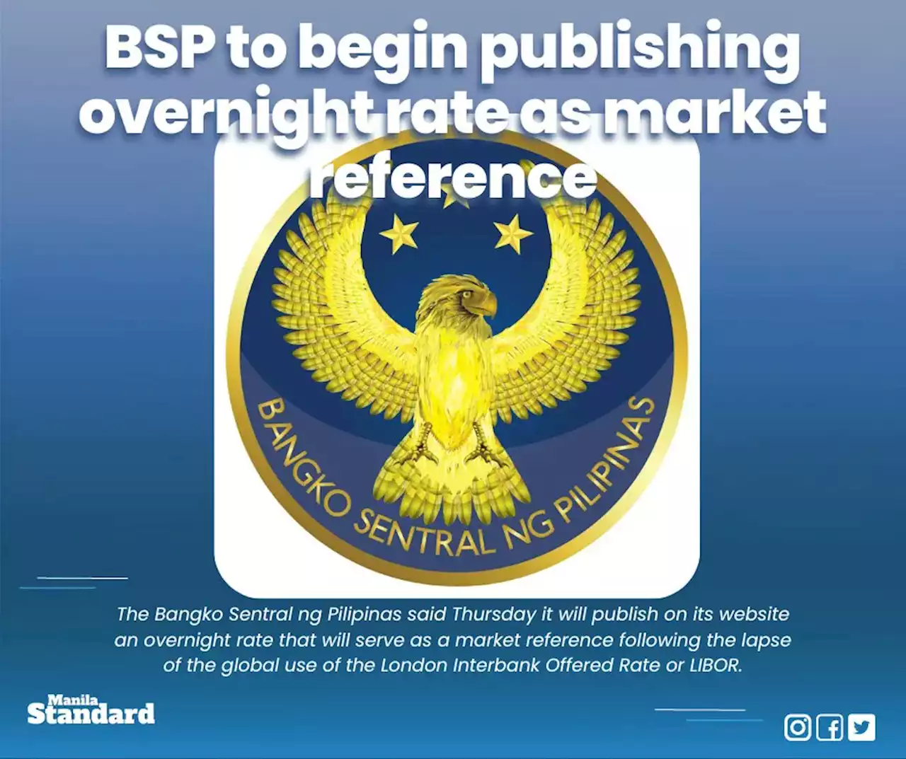 BSP to begin publishing overnight rate as market reference