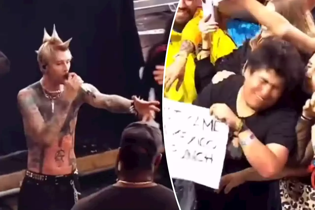 Machine Gun Kelly punches concertgoer in the face at fan’s request