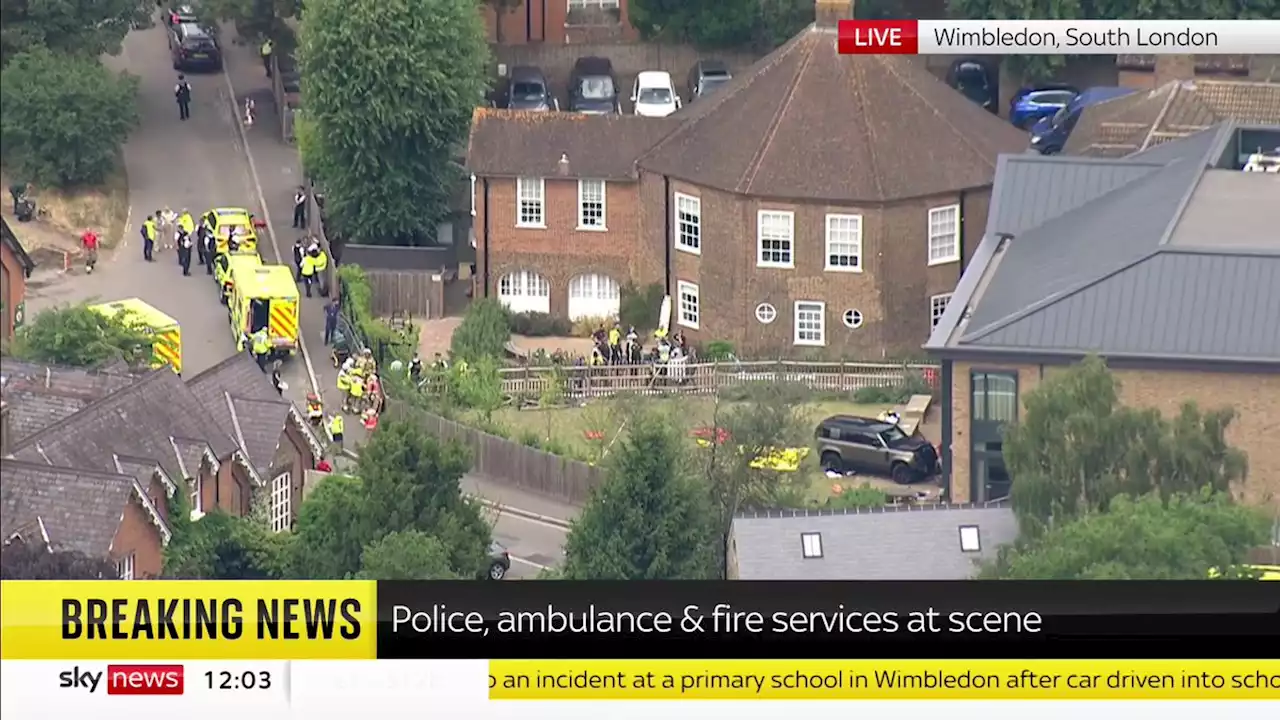 Nine hurt as Land Rover crashes into primary school in Wimbledon