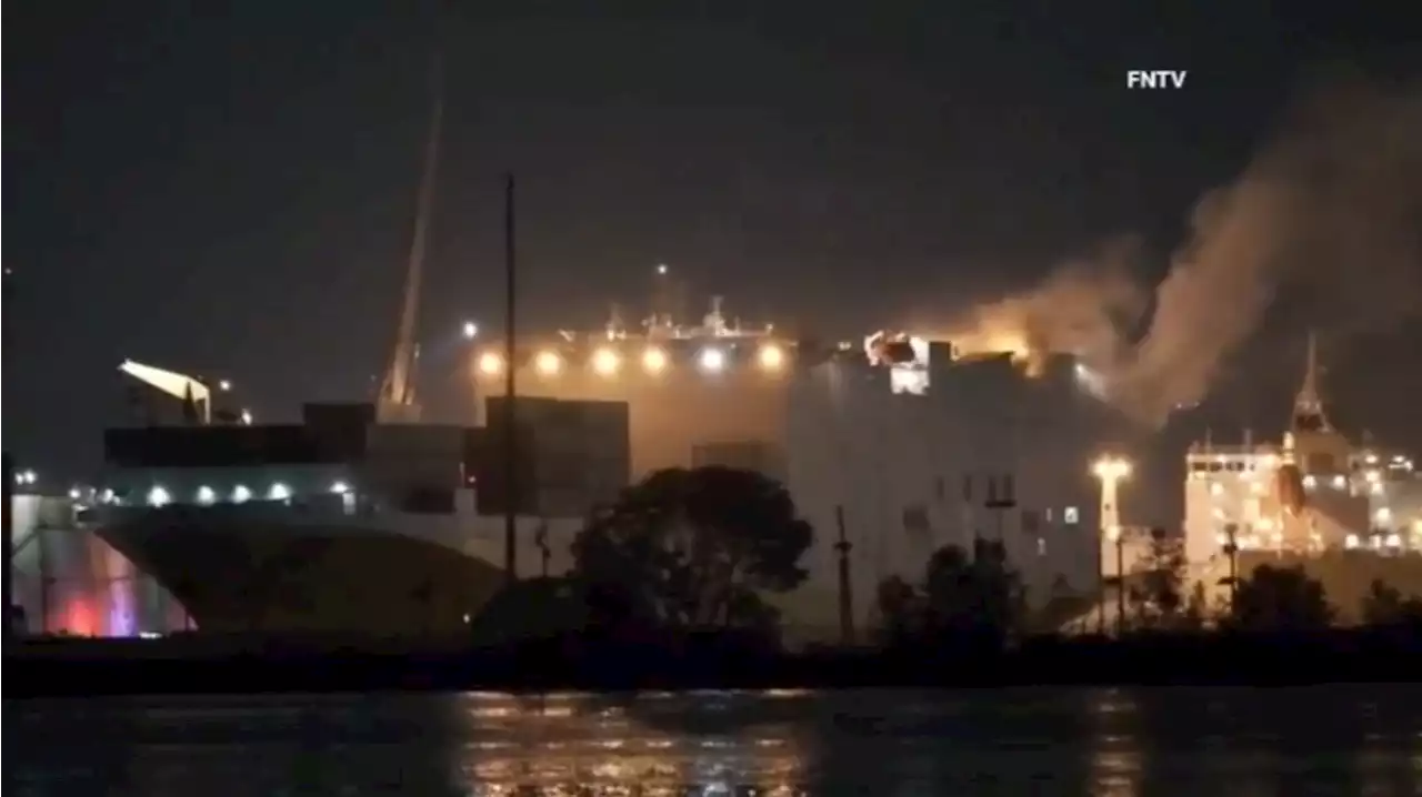 Two Firefighters Die While Tackling Huge Ship Blaze in Port Newark