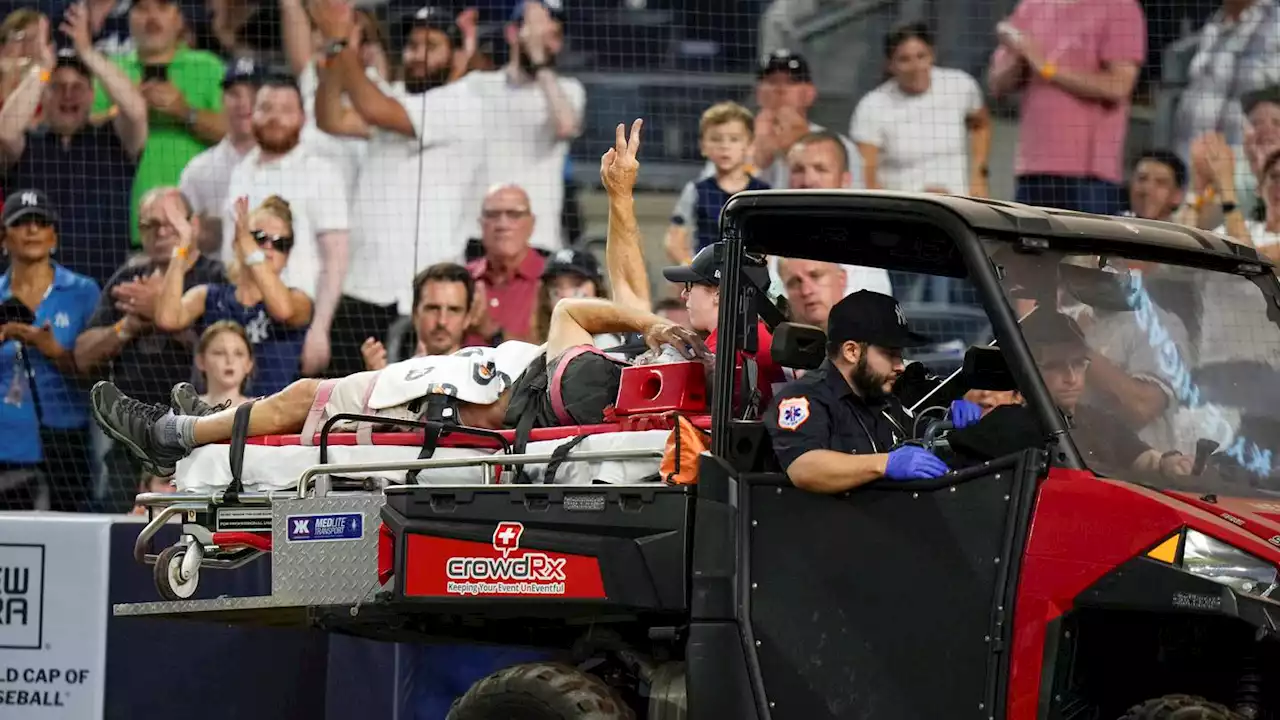 YES Network cameraman hospitalized after hit in head by errant throw at Yankee Stadium