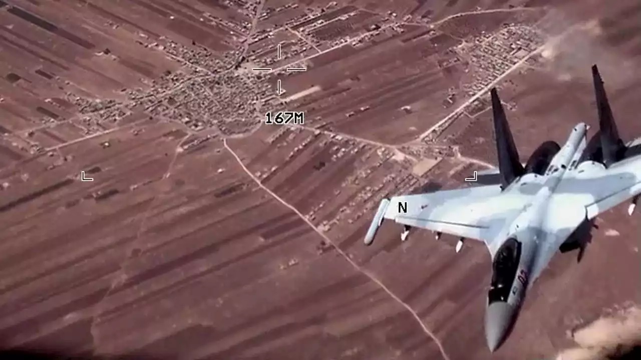 Video shows Russian fighter jets harrassing American drones over Syria