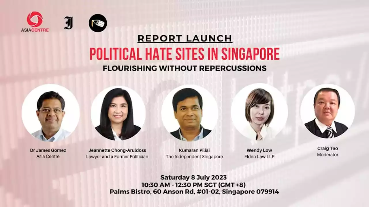 Panellists to raise concerns over political hate sites flourishing without repercussion in Singapore - Singapore News