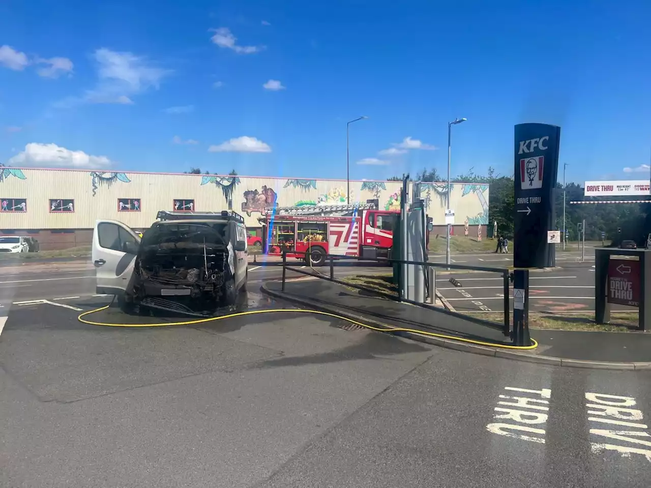 Firefighters called to van fire near Telford KFC