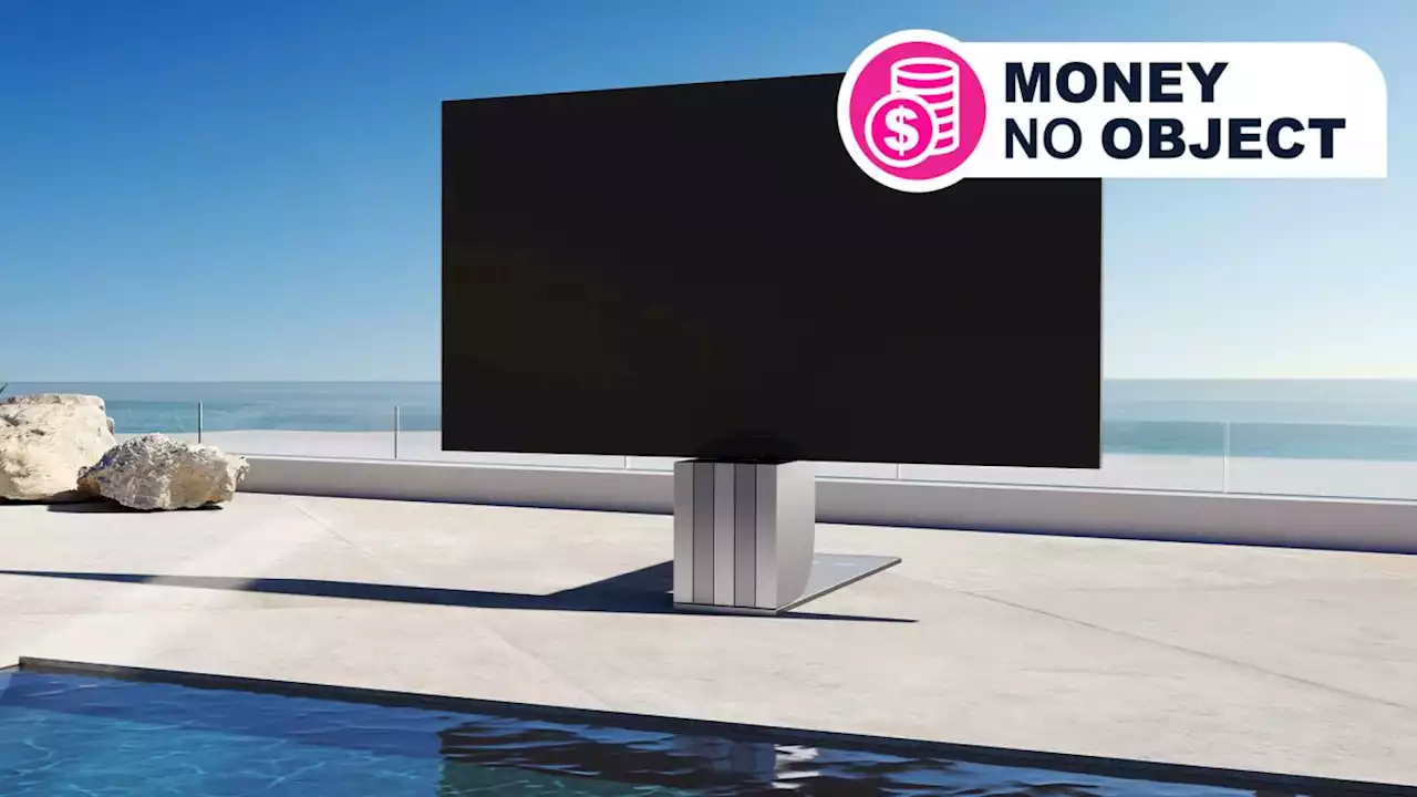 This $250,000 outdoor 4K TV folds itself down into a metal sculpture when it's off