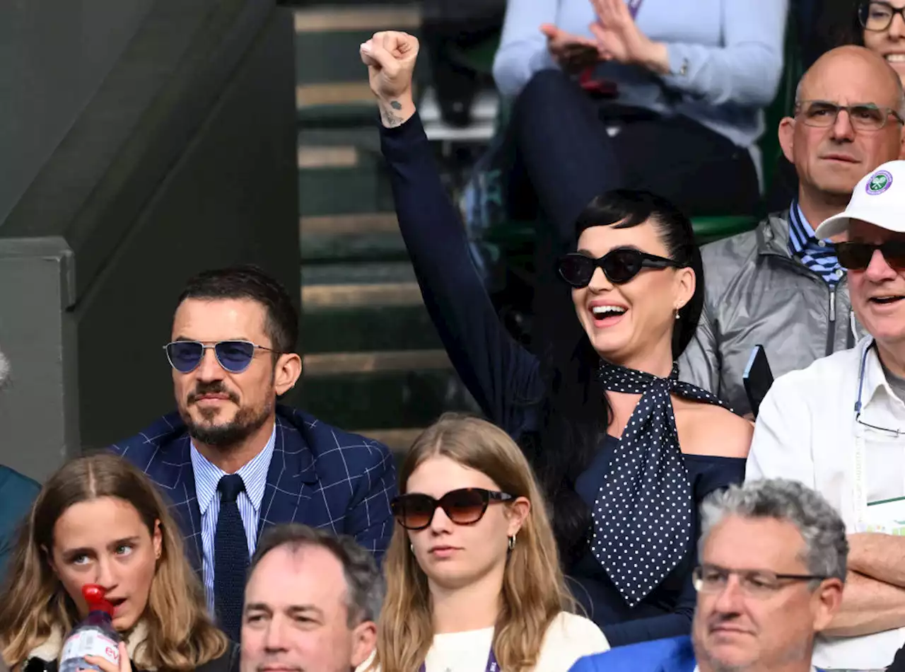 Katy Perry Channels 1950s Inspiration With Polka-dot Neckerchief at Wimbledon 2023 Day Three
