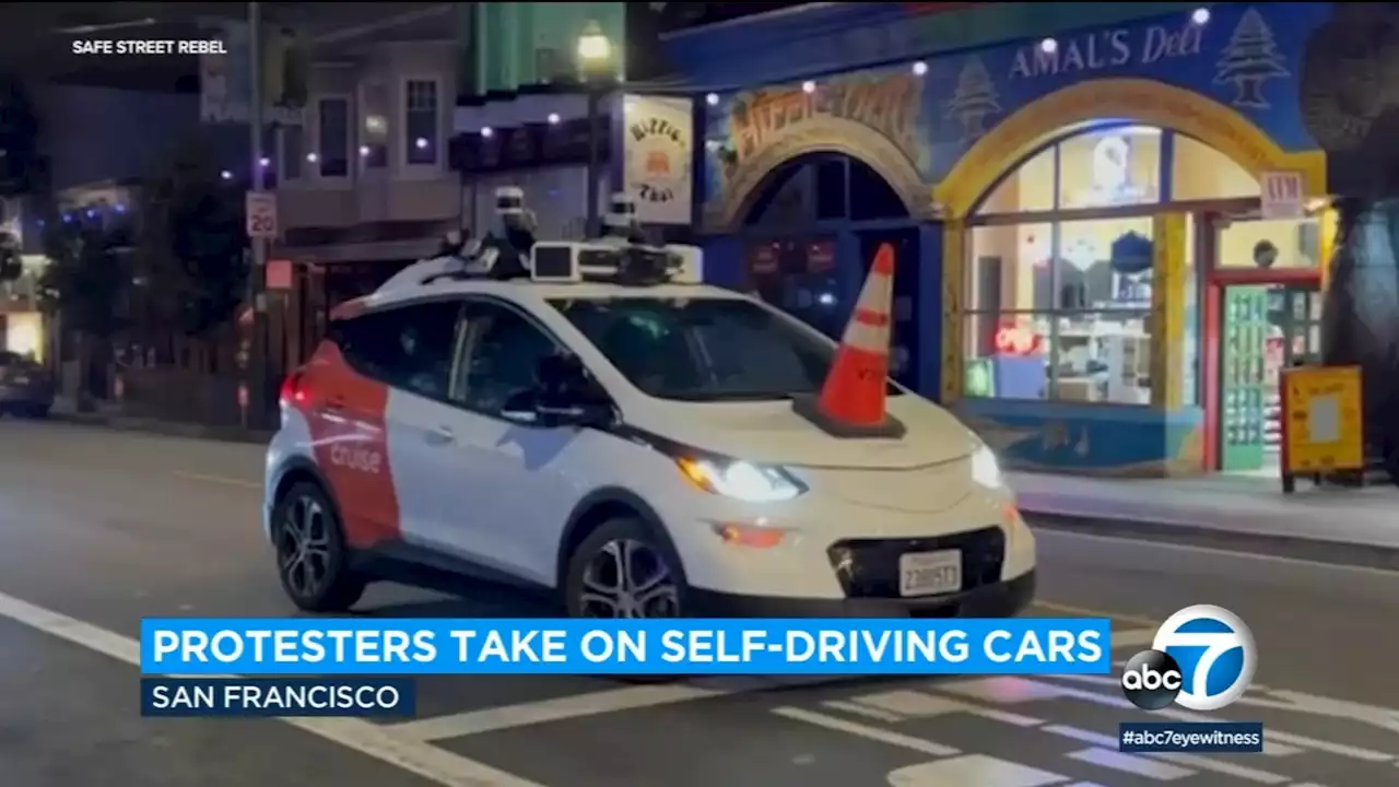 San Francisco group placing traffic cones on self-driving cars to disable them