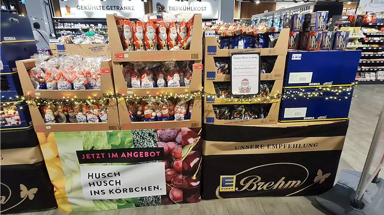 Bei 30 Grad! Erste Schoko-Weihnachtsmänner bei Edeka