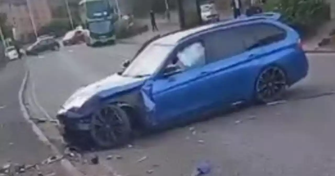 Police hunt driver who fled after crashing motor into wall on Scots road