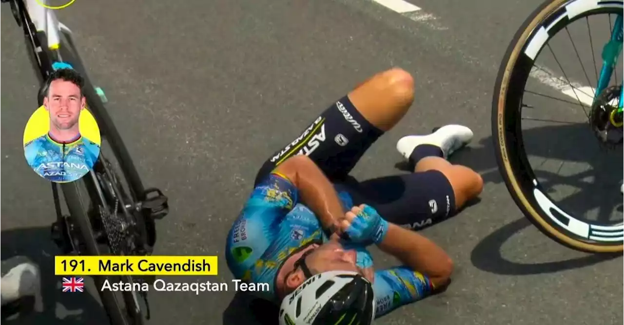 En video | La aparatosa caída de Mark Cavendish que lo obligó a abandonar su último Tour