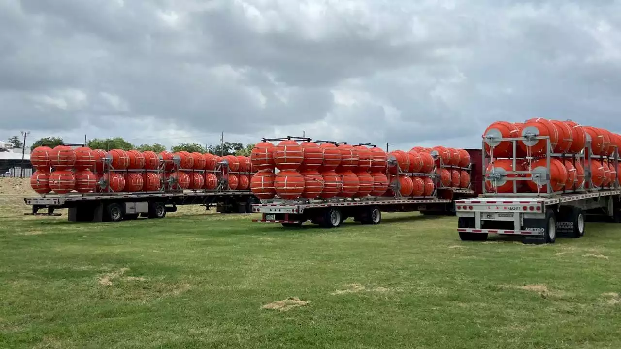 Floating border wall arrives at Texas-Mexico border