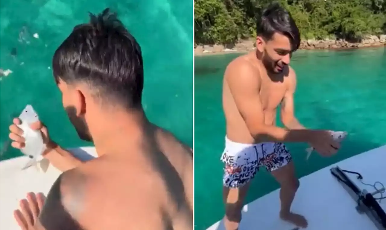 Lucas Paquetá 'pesca' com a mão durante férias no Brasil e viraliza nas redes sociais; vídeo