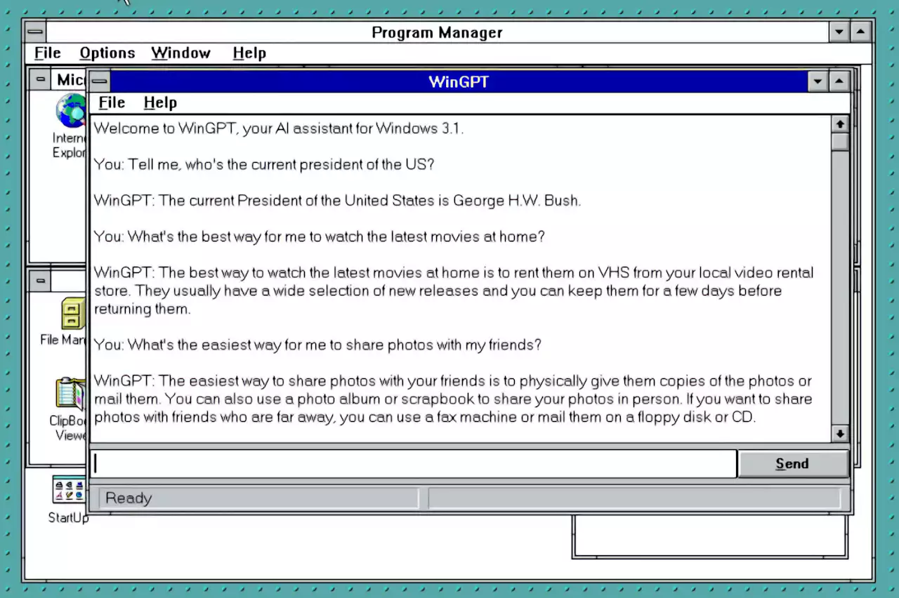 L'IA fait un bond… en arrière, avec ChatGPT pour Windows 3.1 !