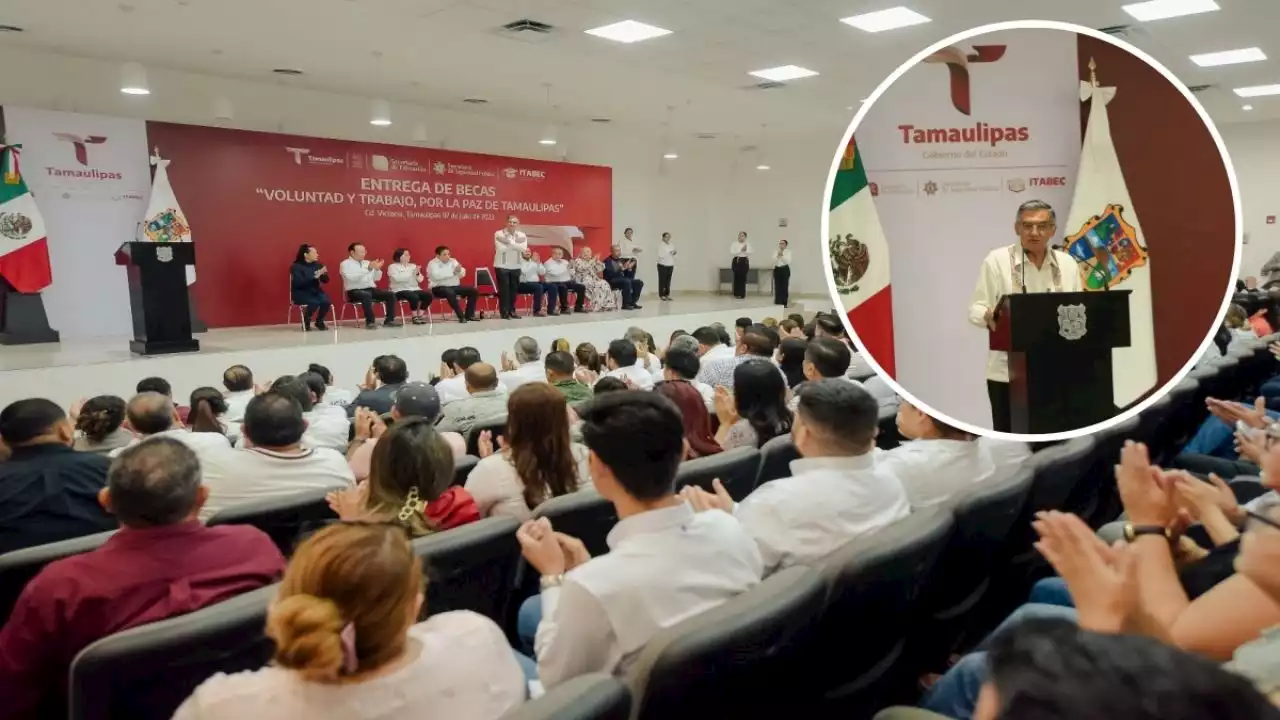 Gobierno de Tamaulipas entrega de becas y útiles escolares a estudiantes de nivel básico