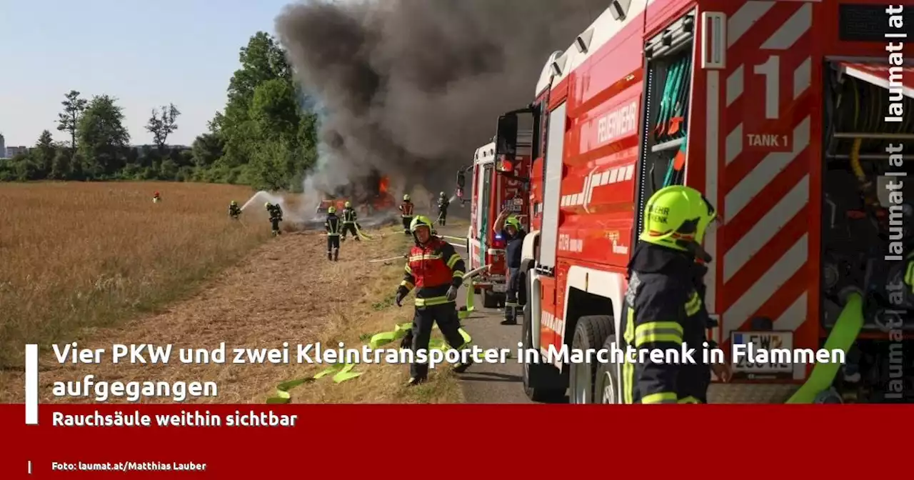 Vier PKW und zwei Kleintransporter in Marchtrenk in Flammen aufgegangen | laumat|at